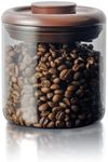 Tourdeus Borosilicate Glass Air Tight Coffee Grounds Container 600 ml – Pop Top Coffee Canister with One-Way CO₂ Valve, 7 oz Coffee Storage Container, UV Protection