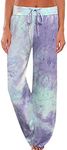 iniber Women's Comfy Pajama Pants Casual Lounge Pant Wide Leg Palazzo Stretch Drawstring Bottoms, 18, Medium