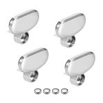 uxcell Mirror Clips - Zinc Alloy Glass Clips Clamps Holder with Bright Chrome Surface for 3-5mm Thick Mirror , 4 Pcs