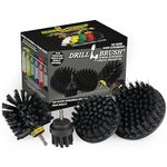 BBQ Grill Cleaning Ultra Stiff Drill Powered Cleaning Brushes 4 Piece Kit Replaces Wire Brushes for Rust Removal, Loose Paint, De-Scaling, Graffiti Removal on Stone, Brick, and Masonry.