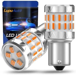 lupuauto 1156 BAU15S Turn Signal Bulbs Amber Yellow, 7507 1141 1003 CANBUS Error Free LED Lamp for Turn Signal Lights, Pack of 2