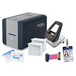 Cardholdir ID Easy Badges Solid 210 ID Badge Printer | with Beginner Software, & Everything Needed to Design and Print 200 ID Cards, | Single Sided Employee & Student ID Card Printer