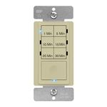 "Enerlites HET06A-I Countdown Timer Light Switch Bathroom Fan Timer Motor Timer Switch Decorator Wall Plate Included 1-30 Minutes, Ivory"