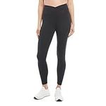 Danskin Women's Crossover Waist 7/8 Legging, Black Salt, Small