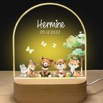 GOMOVING Personalised Baby Night Light, Customisable Baby Light with Name and Date, Baby Girl and Baby Boy Gift Ideas, Cute Night Light, Practical Baby Gifts, Children's Night Light Bedroom