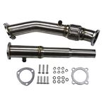 BUSIDN New Stainless Steel Exhaust Downpipe Pipe 3'' EXHAUST Chrome Compatible with VW GOLF MK4 GTI 1.8T Turbo