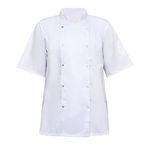 Perkin Chef Jacket Short Sleeves Professional Chef Jacket (Medium) White