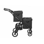 VOOMcart™ Folding Grocery & Shopping Cart with 360° Swivel Wheels | Dual Removable Bins | 70 lb Capacity | Lightweight Aluminum Frame | Collapsible Bundle Buggy | Patented Design | Black