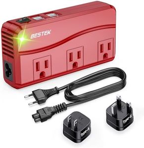 BESTEK Universal Travel Adapter 220V to 110V Voltage Converter with 6A 4-Port USB Charging and UK/AU/US/EU Worldwide Plug Adapter (Red)