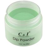 Dip Powder, Color No # 77 Jade Green, Nail Gel Effect, Blue Color System, 1 oz