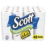 Scott Rapid-Dissolving Toilet Paper, 4 Rolls, Bath Tissue Pack of 12