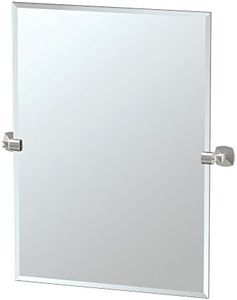 Gatco 4159S Jewel Frameless Rectangle Mirror, Satin Nickel, 31.5"H