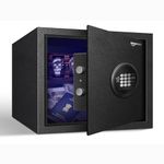 Amazon Basics 30 Litres Digital Safes for Home & Office - Digital Lock 2-in-1 unlocking | locker safe with Motorized Door Locking Mechanism | Size : 32 H x 40 W x 32 D(cm) | Black | Weight: 13 Kgs