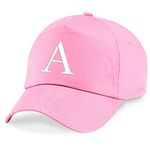 4sold Childrens Embroidery Cotton Summer Sun Hat Children School Kids Caps Hat Sport Alphabet A-Z Boy Girl Adjustable Baseball Cap Pink
