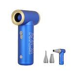 KiCA JetFan 2 Mini Air Duster - Small Rechargeable Mini Turbo Fan for Computer, Laptop, Keyboard, Instruments, BBQ and Camera, 300g, 100000RPM, Lightweight Portable Office Cleaning Tool (Blue)