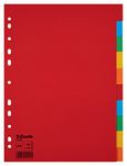 Esselte A4 Card File Dividers, 10 Parts Coloured Folder Dividers for Ring Binders and Lever Arch Files, Made from Durable, Eco-friendly Recycled Card, 100201