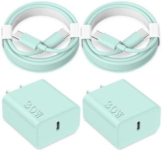 iPhone 16 15 Fast Charging [Apple MFi Certified] 30W USB C Charger Block Type C Charger 2 Pack 6FT Cord Compatible with iPhone 16/16 Plus/16 Pro/16 Pro Max/iPhone 15/15 Pro Max/Samsung (Green)