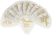 Fender 351 Shape Premium Picks, Extra Heavy, White Moto, 12 Count