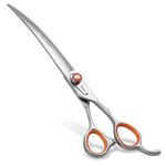 FOGOSP Professional Curved Scissors for Dog Grooming 7 inch 30 Degree Downward Curved Shears Dog Grooming Japan 440C Stainless Steel Master Tools for Dogs Cats Shih Tzu