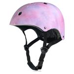 Kids Girls Toddler Bike Helmet, Adjustable Skateboard Helmet for Little Kids Youth, Protective Helmets for Bicycle Scooter Inline Roller Skating Rollerblading Cycling (Starry Pink, Small)