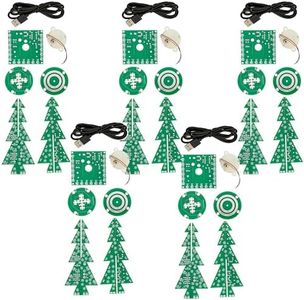 AZDelivery Lot de 5 sapins de Noël à LED à souder - Kit électronique pour sapin de Noël à souder - Kit de soudure pour un arbre de Noël rotatif avec LED et port USB