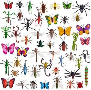 THE TWIDDLERS 50 Jouets Éducatifs Insectes en Plastique - Réaliste & Non Toxique - Déco, Cadeaux Invités, Pochettes Surprise, École