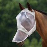 Harrison Howard CareMaster Midge-proof Fleece Padding Horse Fly Mask Full Face No Ears Moonlight Silver Medium Cob