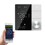 Qiumi Smart WiFi Knob Thermostat Smart Life APP Remote Control for Water Gas Boiler Heating Compatible with Alexa Google Home, Dry Contact