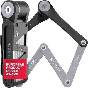 FoldyLock Compact Folding Bike Lock - Award Winning Patented Lightweight High Security Bicycle Lock - Heavy Duty Anti Theft Smart Secure Guard with Keys and Case for Bikes or Scooters (Gray)