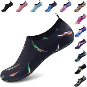 Deevike Water Shoes for Women Men Barefoot Quick-Dry Aqua Socks Slip-on for Beach Swim Surf Yoga Exercise Watercolor/Painting-38/39