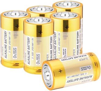CICMOD Piles alcalines D Alkaline Batteries LR20 1.5V Lot de 6 Piles Jetables Alcalines Longue durée