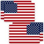 ANLEY 5" X 3" American US Flag Decal 4Pcs (2 FORWARD & 2 REVERSED) - Patriotic Stars Reflective Stripe USA Flag Car Stickers - Support US Military - 4 Pack Set