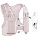 Zelvot Running Vest for Women Men, USA Original Patent, Adjustable Chest Straps Running Hydration Vest with 500ml Soft Flask, Lightweight Breathable Reflective Running Vest (Pink, XS/S)