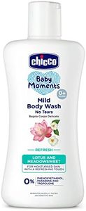 Chicco Baby Moments Mild Body Wash - Refresh, 200ml | With Lotus & Meadowsweet|No Tears Formula with Natural Ingredients for Moisturized Skin|Phenoxyethanol, Parabens & Lauryl sulphates free