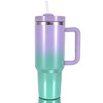 40 oz Tumbler with Handle, Stainless Steel Insulated Mug with Leak-Proof Lid and Straw, Vacuum Travel Coffee Cup Tumbler Keeps Drinks Cold or Hot (Fairyland)