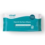 Clinell Antimicrobial Hand & Surface Wipes for Cleaning & Disinfecting - Pack of 1 - 84 Wipes - Sanitising Wipes, Ideal for Travel - Kills 99.99% of Bacteria & Viruses