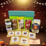 Tummy Pops Luxury Diwali Gift Festive Hamper | Assorted Dry Fruits, Healthy Snacks, Chocolates & Cookies Combo with Greeting Card & Candle Holder | Best Diwali Gift For Friends, Family and Corporate