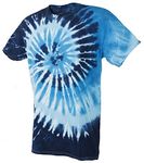 Magic River Handcrafted Tie Dye T Shirts - Blue Ocean - Adult Small