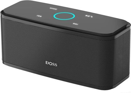 DOSS SoundBox Touch Bluetooth Speaker – 12W HD Bass, IPX5 Waterproof, 20H Playtime, Black