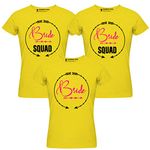 RAINBOWTEES BRIDE-Bride Squad -Love Arrow Women's t-shirts Set of 3 Tshirts for Women (Yellow, mail The sizes to gangsters.4006@gmail.com)