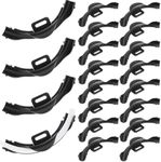 Pushglossy 20 Pcs 3/8" - 1/2" PEX Tubing Bend Support Plastic PEX Fittings 90 Degree Bend PEX Clamps Pipe Holder black PEX Elbows 1/2 Inch