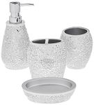 Sweet Home Collection Decorative Beautiful Designs Bath Décor, Glamour, 4 Piece Set