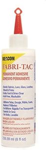 BEACON Fabri-Tac Premium Fabric Glue - Quick Drying, Crystal Clear, Permanent - for Fabrics, Canvas, Lace, Wood and More, 8-Ounce