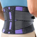 Rakiie Slim Back Brace for Lower Back Pain Relief, Lightweight & Breathable Back Support Brace for Men Women, Ergonomic Light Lumbar Support for Everyday Wear, Purple M