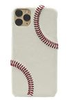 mcmadley Baseball Phone Case for iPhone 11 Pro Max - Made with Professional Baseball Leather and Raised Red Hand Stitching, Thin Case, Protective Grip, Authentic Leather Phone Cover