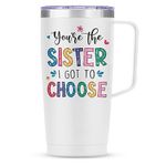 SANDJEST Best Friend Tumbler with Handle 20oz Stainless Steel Bestfriend Tumblers Friendship Gift for Women Bestie Female Friends BFF Soul Sister Besties Gifts for Birthday Christmas Valentines