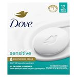 Dove Beauty Bar More Moisturizing Than Bar Soap for Softer Skin, Fragrance Free, Hypoallergenic Sensitive Skin With Gentle Cleanser 1272g (Pack of 12)