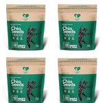 Nourish You Organic Black Chia Seeds 500G | USDA Certified Grain | Gluten Free | Super Source of Calcium, Protein Fibre, Omega 3 & Antioxidant | Healthy Snacks for Weight loss management | Pack of 4