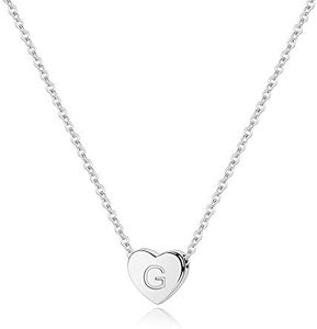 M MOOHAM Heart Initial Necklaces for Women Girls - S925 Sterling Silver Heart Necklace Initial Necklaces for Women Girls Kids Dainty Letter Tiny Initial Necklace for Women Teens Girls, Sterling