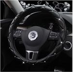 acii Steering Wheel Cover, Light Cars, Regular Cars, Steering Covers, Etc. Quilted, Stylish, Gorgeous, Comfortable Grip Type, Stylish, Diamond, Stain Prevention, PU Leather, Sparkling, Black, 15.0 inches (38 cm)